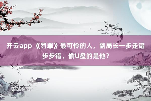 开云app 《罚罪》最可怜的人，副局长一步走错步步错，偷U盘的是他？